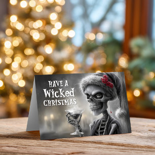Cartes Pour Fêtes Annuelles Père Noël squelette effrayant de Noël