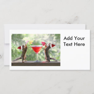 Cartes Pour Fêtes Annuelles père Noël Squirrels Boire un Cocktail