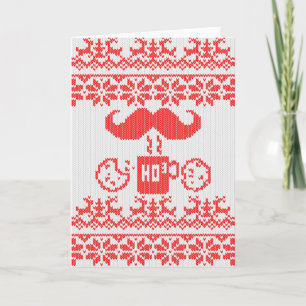 Cartes Pour Fêtes Annuelles père Noël Stache sur Red Midnight Snack