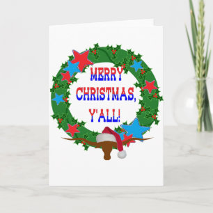 Cartes Pour Fêtes Annuelles Père Noël Steer - Joyeux Noël Y'all