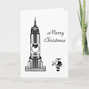 Cartes Pour Fêtes Annuelles Père Noël Style Vintage New York