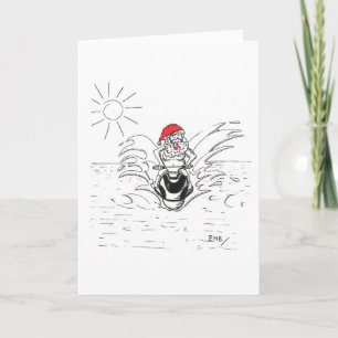 Cartes Pour Fêtes Annuelles père Noël sur JetSki