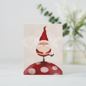 Cartes Pour Fêtes Annuelles Père Noël sur le champignon (Debout devant)