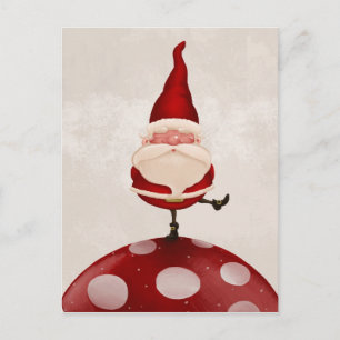 Cartes Pour Fêtes Annuelles Père Noël sur le champignon