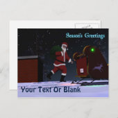 Cartes Pour Fêtes Annuelles Père Noël Sur Le Toit - Bonnes Fêtes (Devant / Derrière)