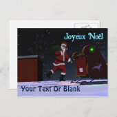 Cartes Pour Fêtes Annuelles Père Noël Sur Le Toit - Joyeux Noё L (Devant / Derrière)