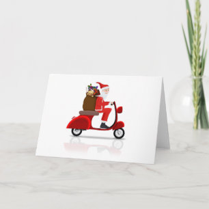 Cartes Pour Fêtes Annuelles père Noël sur Scooter