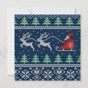 Cartes Pour Fêtes Annuelles Père Noël sur Sleigh a tricoté le motif