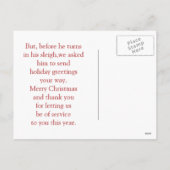 Cartes Pour Fêtes Annuelles Père Noël sur une tondeuse à gazon Appréciation du (Dos)