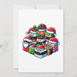 Cartes Pour Fêtes Annuelles Père Noël Sushi Delight - Art de Noël Festif