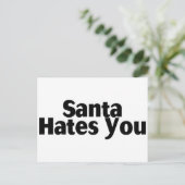 Cartes Pour Fêtes Annuelles Père Noël te déteste (Debout devant)