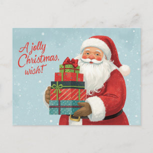 Cartes Pour Fêtes Annuelles Père Noël tenant des cadeaux de Noël