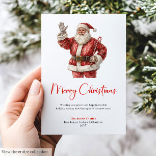 Cartes Pour Fêtes Annuelles Père Noël tendance aquarelle vintage Noël  