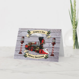 Cartes Pour Fêtes Annuelles père Noël Train du Charbon du pôle Nord