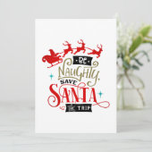 Cartes Pour Fêtes Annuelles Père Noël Traîneau Et Renne Noël Drôle (Debout devant)