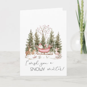 Cartes Pour Fêtes Annuelles Père Noël, Traîneau, Forêt de Cadeaux