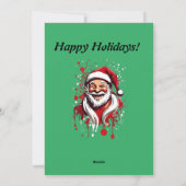 Cartes Pour Fêtes Annuelles Père Noël travaillant dans son atelier style Origa (Dos)