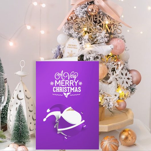 Cartes Pour Fêtes Annuelles Père Noël Très Joyeux Noël | Violet