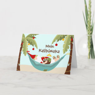 Cartes Pour Fêtes Annuelles Père Noël tropicale Mele Kalikimaka