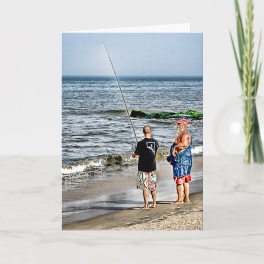 Cartes Pour Fêtes Annuelles Père Noël vérifiant Rehoboth Fisher… - Customisé (Devant)