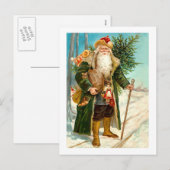 Cartes Pour Fêtes Annuelles Père Noël victorien (Devant / Derrière)