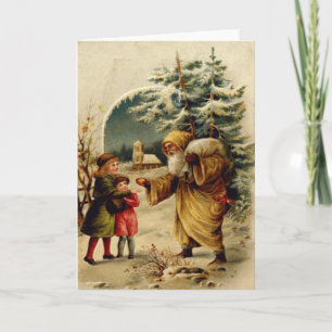 Cartes Pour Fêtes Annuelles Père Noël victorienne