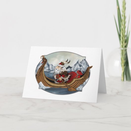 Cartes Pour Fêtes Annuelles Père Noël Viking (Devant)