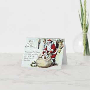 Cartes Pour Fêtes Annuelles Père Noël vintage