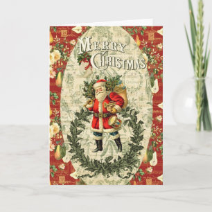 Cartes Pour Fêtes Annuelles Père Noël vintage