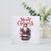 Cartes Pour Fêtes Annuelles Père Noël vintage (Debout devant)