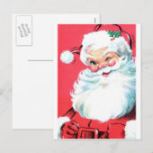 Cartes Pour Fêtes Annuelles Père Noël vintage (Devant / Derrière)