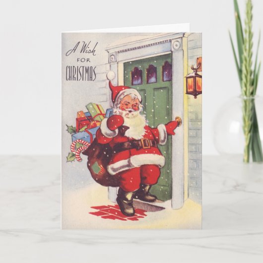 Cartes Pour Fêtes Annuelles Père Noël vintage (Devant)