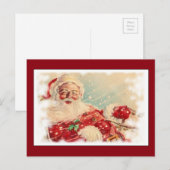 Cartes Pour Fêtes Annuelles Père Noël vintage (Devant / Derrière)