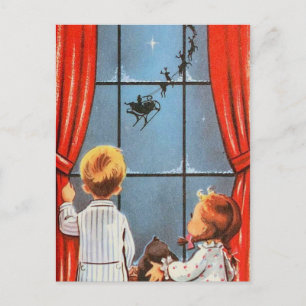 Cartes Pour Fêtes Annuelles Père Noël vintage arrive