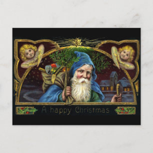 Cartes Pour Fêtes Annuelles Père Noël vintage avec Jouets 3