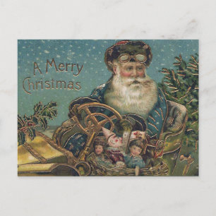 Cartes Pour Fêtes Annuelles Père Noël vintage dans Roadster