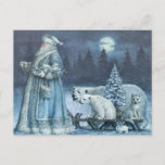 Cartes Pour Fêtes Annuelles Père Noël vintage D'Hiver Avec Ours Polaires<br><div class="desc">Santa Claus d'hiver vintage avec l'illustration des ours polaires.</div>