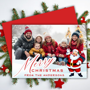 Cartes Pour Fêtes Annuelles Père Noël vintage En Neige Joyeux Noël Photo perso