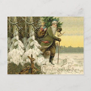 Cartes Pour Fêtes Annuelles Père Noël vintage Noël victorien vacances Arbre 