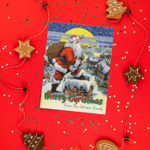 Cartes Pour Fêtes Annuelles Père Noël vintage par Chimney Noël