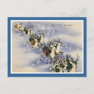 Cartes Pour Fêtes Annuelles Père Noël vintage & Reindeer
