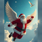 Cartes Pour Fêtes Annuelles Père Noël volant