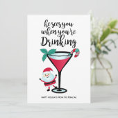 Cartes Pour Fêtes Annuelles Père Noël vous voit quand vous buvez Noël (Debout devant)