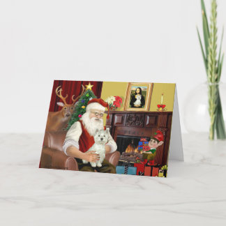 Cartes Pour Fêtes Annuelles Père Noël West Highland Terrier