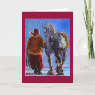 Cartes Pour Fêtes Annuelles père Noël Wheeler avec bordure rouge