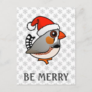 Cartes Pour Fêtes Annuelles Père Noël Zebra Finch
