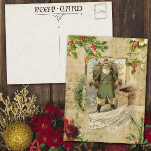 Cartes Pour Fêtes Annuelles Père victorien Noël Ephémère florale