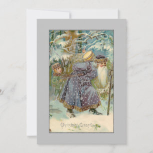 Cartes Pour Fêtes Annuelles Père vintage Noël dans Snowy Woods