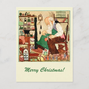 Cartes Pour Fêtes Annuelles Père vintage Noël dans son atelier