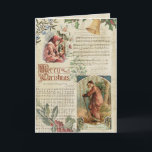 Cartes Pour Fêtes Annuelles Père vintage Noël & musique Ephemera<br><div class="desc">Collage nostalgique avec salutation vintage de Noël joyeux,  enfants victoriens habillés pour l'hiver,  saint,  cloche en laiton,  mistletoe,  vieux Père Noël et la traditionnelle feuille de carol sur arrière - plan parchemin vieilli.</div>